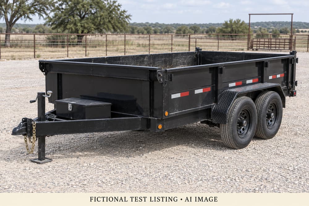AI illustration of Big Tex 14-Foot Dump Trailer; fictional test item