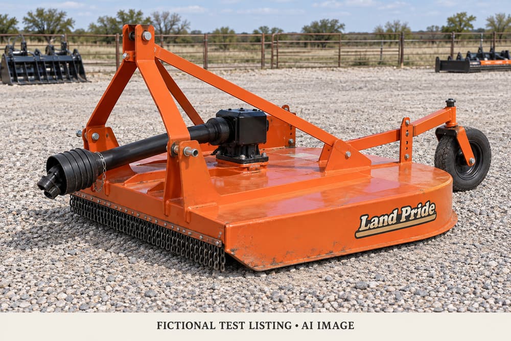 AI illustration of Land Pride RCR1260 Rotary Cutter; fictional test item