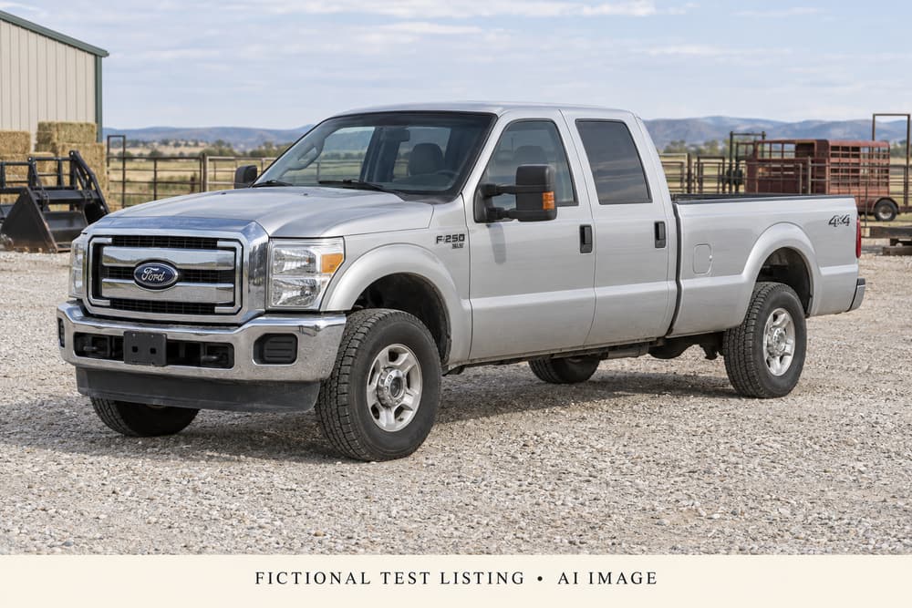 AI illustration of 2015 Ford F-250 XLT Crew Cab; fictional test item