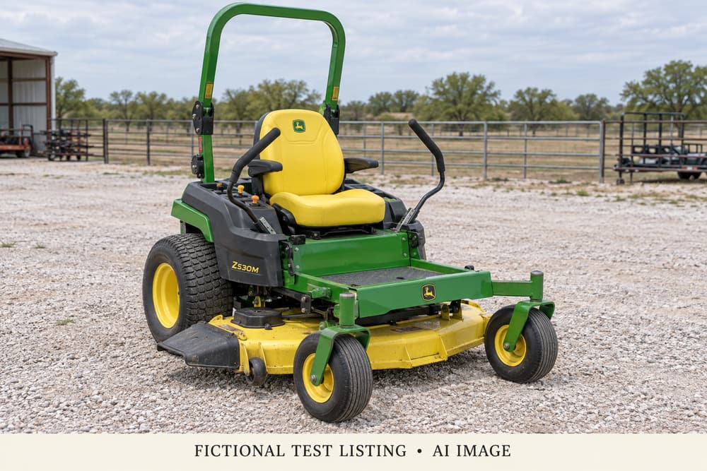 AI illustration of John Deere Z530M Zero-Turn Mower; fictional test item