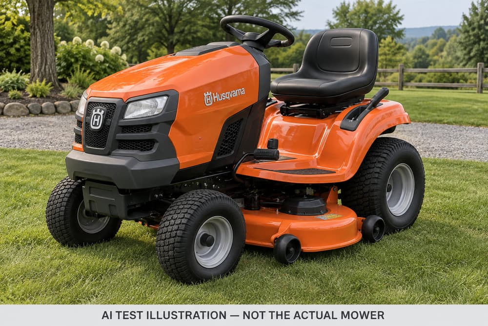 AI test illustrations · Not the actual mower