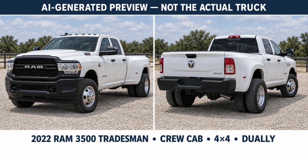 AI test illustrations · Not the actual truck